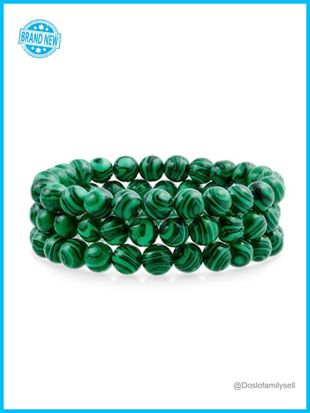 Set of 3 Stackable Stretch Bracelets 8mm Round Bead